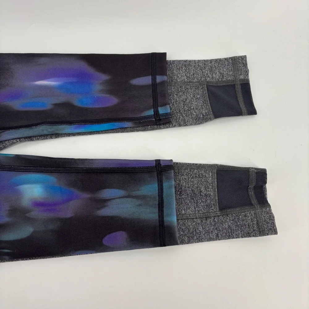 Ivivva Leggings Bundle Kids Size 7 Gray Blue Rhythmic Crop Namastay Focused Pant
